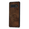 Galaxy S10 Plus — Walnut Burl wood Explorer case, on the phone