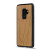 Galaxy S9 Plus — Cherry wood Explorer case, standing upright