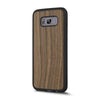 Galaxy S8 Plus — Walnut wood Explorer case, standing upright