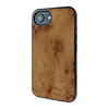 iPhone 16e Carpathian Elm Burl wood case — main view
