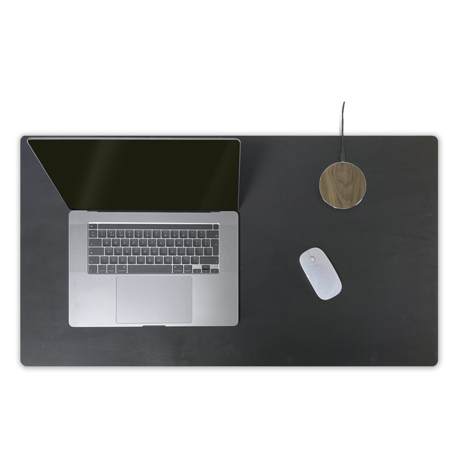 Large Black Premium Leather Desk Mat Desk Pad Workspace Cover Up