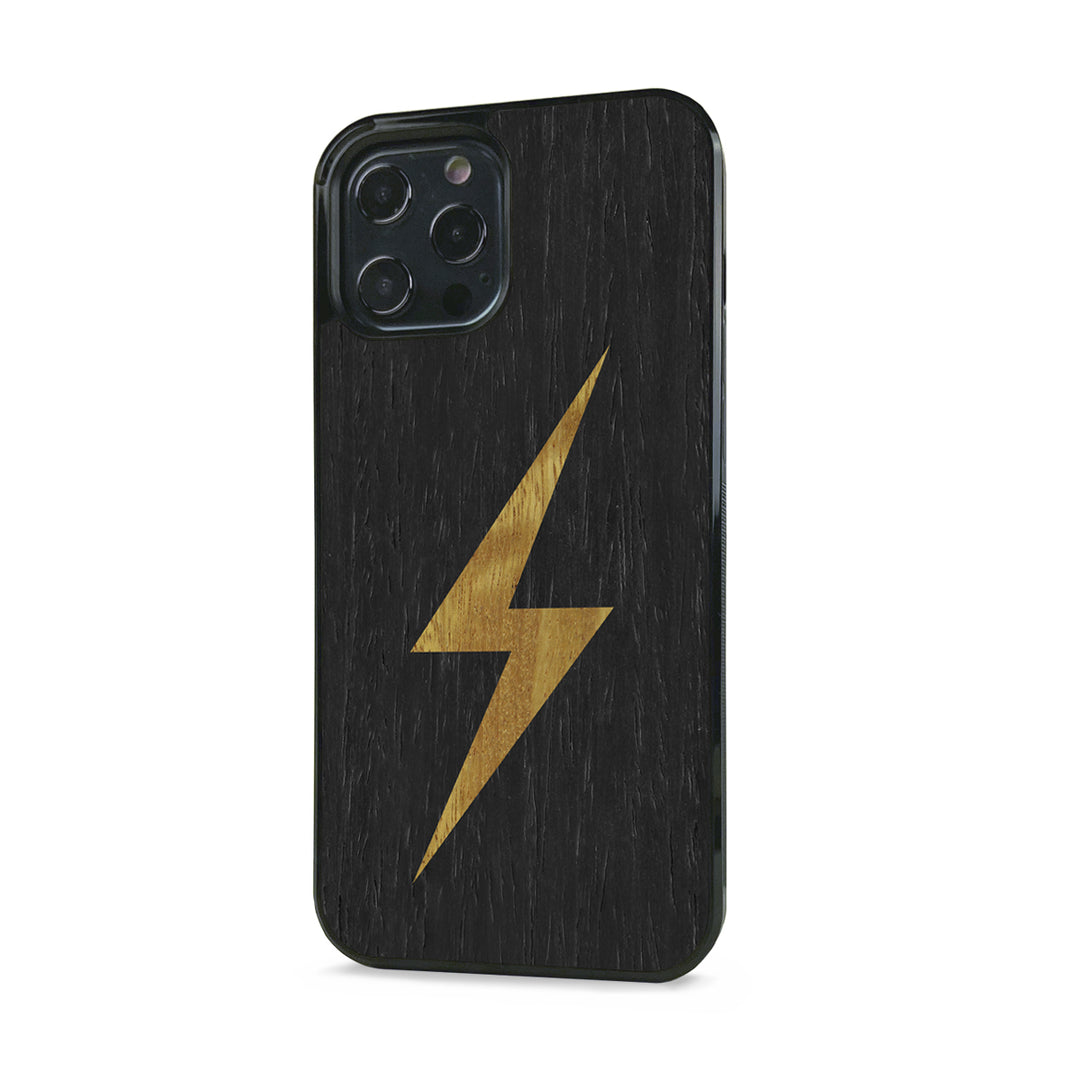 Gold Lightning Bolt Wood iPhone 12 Pro Explorer Case Wooden