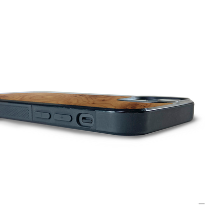 iPhone 14 Plus —  #WoodBack Explorer Black Case