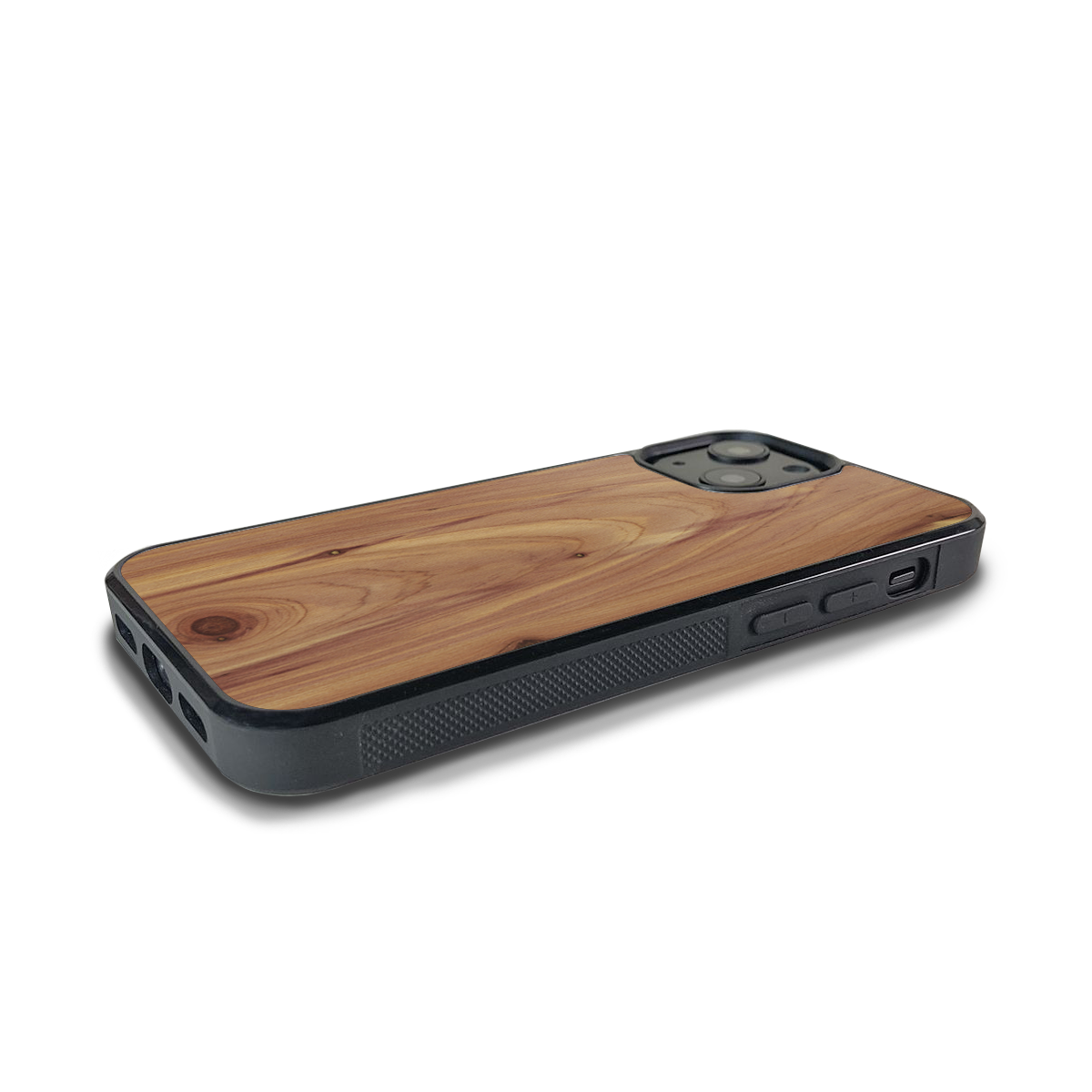 iPhone 14 Plus —  #WoodBack Explorer Black Case