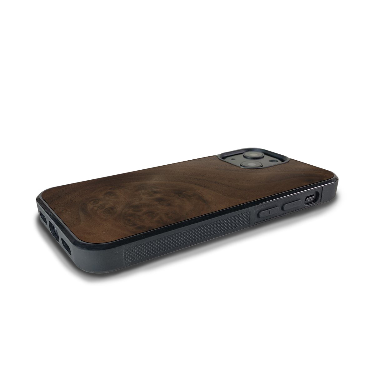 iPhone 14 Plus —  #WoodBack Explorer Black Case