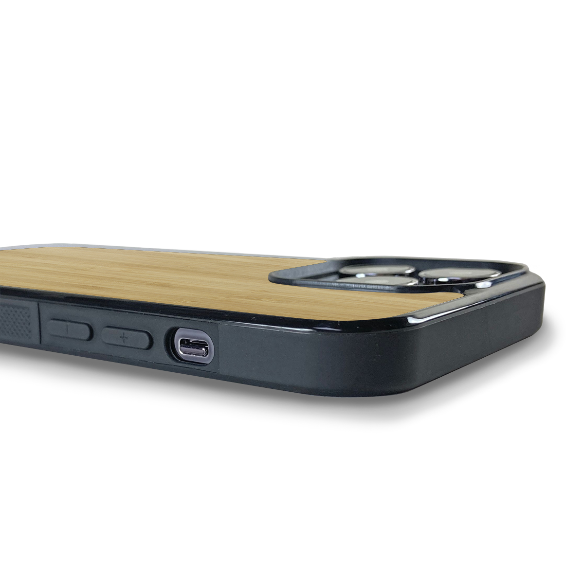 iPhone 14 Pro Max —  #WoodBack Explorer Black Case