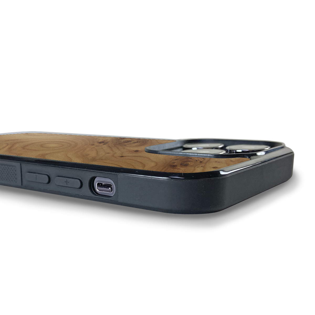 iPhone 13 Pro —  #WoodBack Explorer Black Case