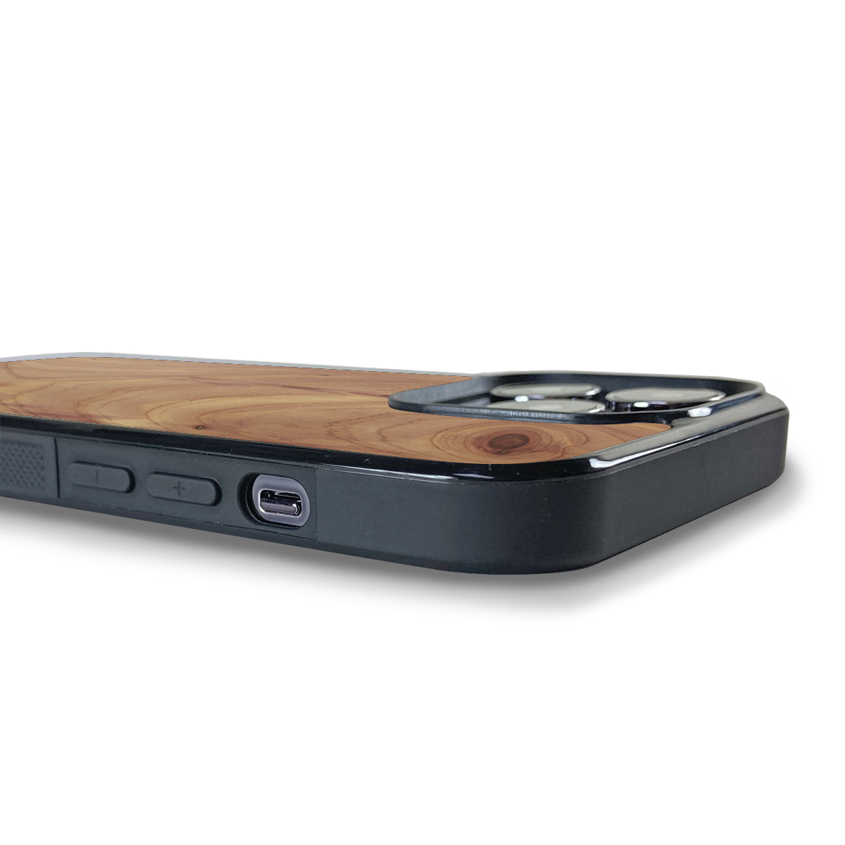 iPhone 14 Pro Max —  #WoodBack Explorer Black Case