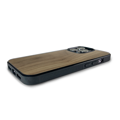 iPhone 14 Pro —  #WoodBack Explorer Black Case