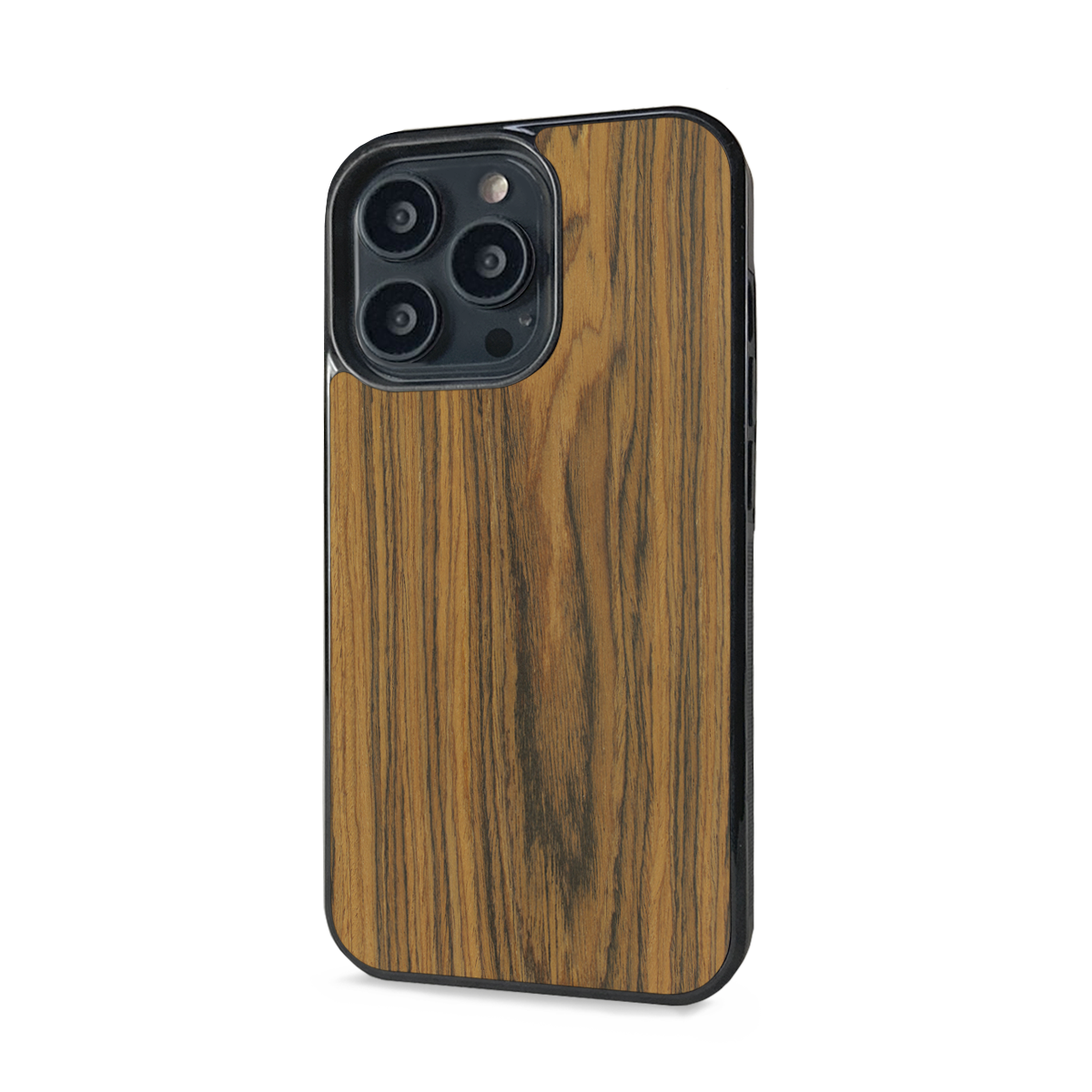 iPhone 14 Pro — #WoodBack Explorer Black Case