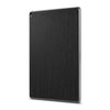iPad 10.2" (7th Gen) — Blackened Ash wood skin, standing upright