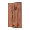 iPad 10.2" (7th Gen) — Cedar wood skin, standing upright